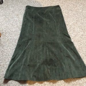 Zach & Rachel Olive green corduroy long skirt